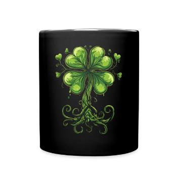 Irish Clover Tree Shamrock Symbol St Patrick's Day - Full Colour Mug - black - Front