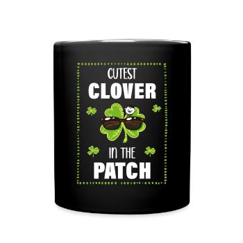 Kleeblatt Cutest Clover In The Path Shamrock - Full Colour Mug - black - Front