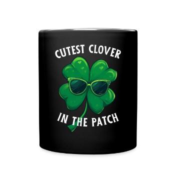 Shamrock Kleeblatt Cutest Clover In The Path - Full Colour Mug - black - Front