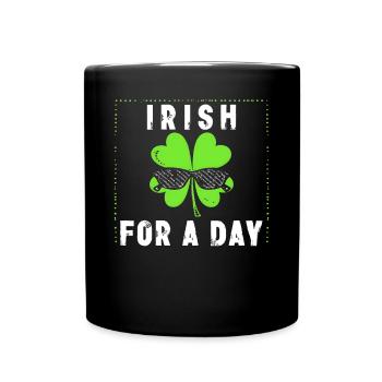 Irlandais d’un jour Saint Patrick Kleeblatt Shamrock - Mug uni - noir - Devant
