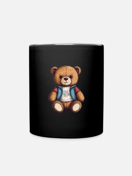 Teddy Bear Cartoon Teddy Bear Cute - Full Colour Mug - black