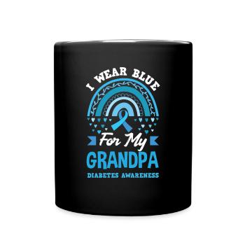 T1D Diabetes Type 1 Diabetic Gift - Full Colour Mug - black - Front
