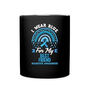 T1D Diabetes Type 1 Diabetic Gift - Full Colour Mug - black - Front