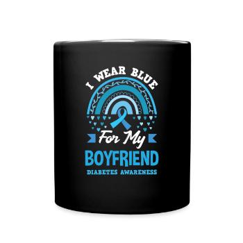 T1D Diabetes Type 1 Diabetic Gift - Full Colour Mug - black - Front