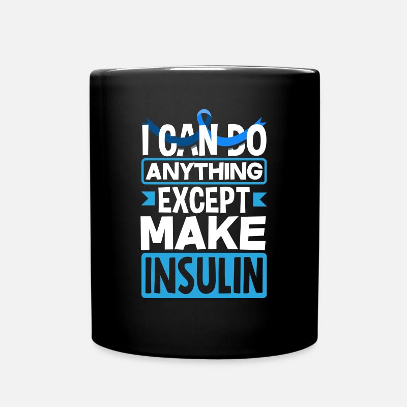 T1D Diabetes Type 1 Diabetic Gift - Full Colour Mug - black