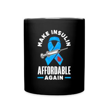 T1D Diabetes Type 1 Diabetic Gift - Full Colour Mug - black - Front