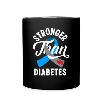 T1D Diabetes Type 1 Diabetic Gift - Full Colour Mug - black - Front