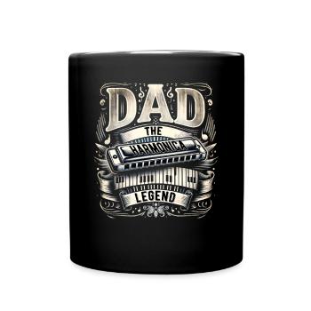 Fête des pères papa la légende de l’harmonica papa papa - Mug uni - noir - Devant
