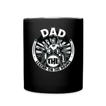 Fête des pères Papa la légende à la batterie Papa Papa - Mug uni - noir - Devant