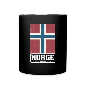 Norvège Norge drapeau norvégien cadeau - Mug uni - noir - Devant