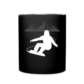 Snowboarder's panorama - pure summit atmosphere - Full Colour Mug - black - Front
