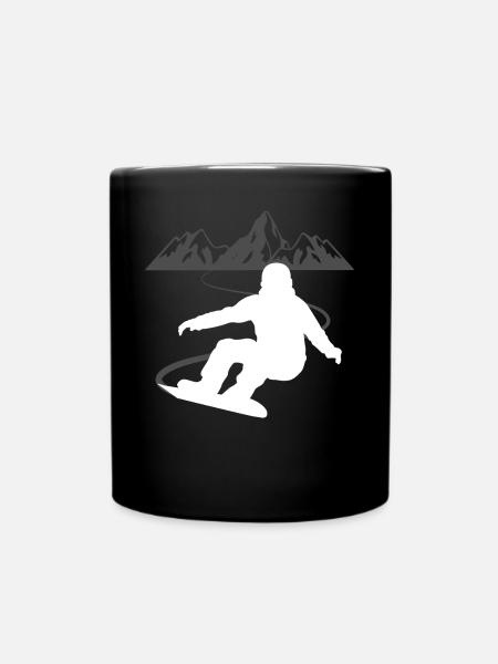 Snowboarder-Panorama - Gipfelstimmung pur - Tasse einfarbig - Schwarz
