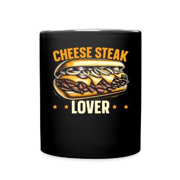 Steak au fromage Amateur de nourriture American Sandwhich Foodie - Mug uni - noir - Devant
