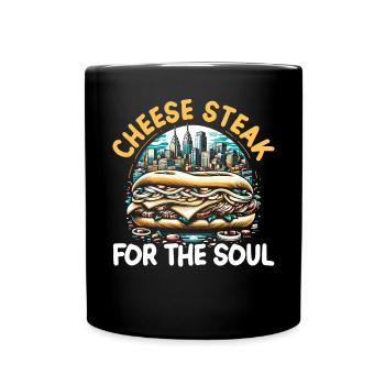 Steak au fromage Amateur de nourriture American Sandwhich Foodie - Mug uni - noir - Devant