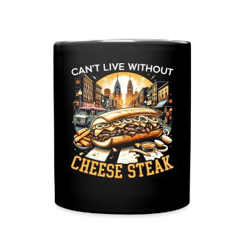 Steak au fromage Amateur de nourriture American Sandwhich Foodie - Mug uni - noir - Devant