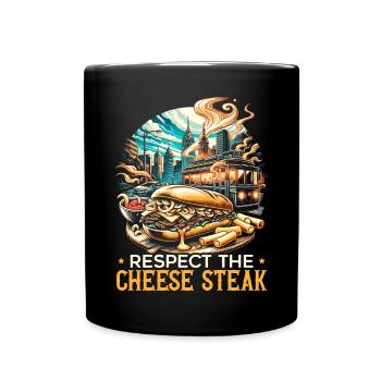 Steak au fromage Amateur de nourriture American Sandwhich Foodie - Mug uni - noir - Devant