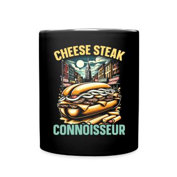 Cheese Steak Food Lover American Sandwhich Foodie - Full Colour Mug - black - Front