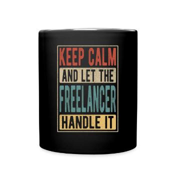 Freelancer Retro Gift - Full Colour Mug - black - Front