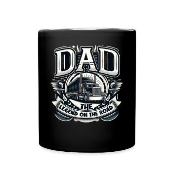 Vatertag Dad the Legend on the road Papa Vater - Tasse einfarbig - Schwarz - Vorne