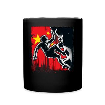 Chinan Climber – Distressed Boulderer Climbing - Full Colour Mug - black - Front