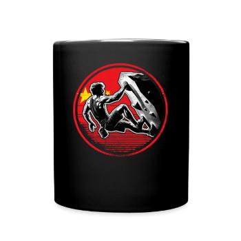 Chinan Climber – Distressed Boulderer Climbing - Full Colour Mug - black - Front