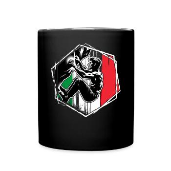 Grimpeur d’Italie – Escalade de bloc en détresse - Mug uni - noir - Devant