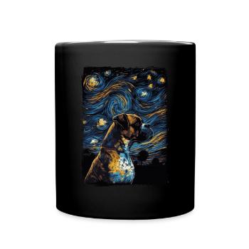 Boxerhund Starry Night - Tasse einfarbig - Schwarz - Vorne