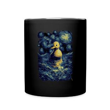 Canard en caoutchouc Nuit étoilée - Mug uni - noir - Devant