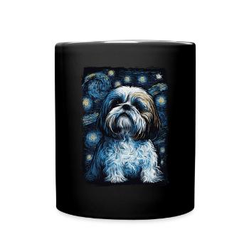 Shih Tzu Starry Night - Full Colour Mug - black - Front