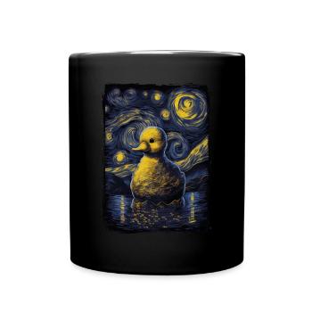 Canard en caoutchouc Nuit étoilée - Mug uni - noir - Devant