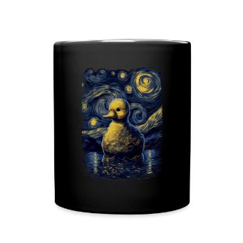 Canard en caoutchouc Nuit étoilée - Mug uni - noir - Devant
