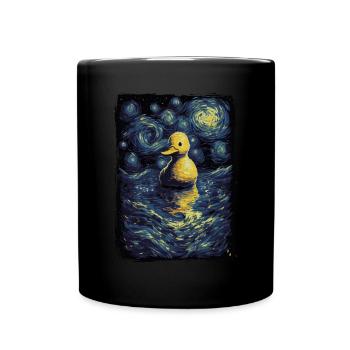 Canard en caoutchouc Nuit étoilée - Mug uni - noir - Devant
