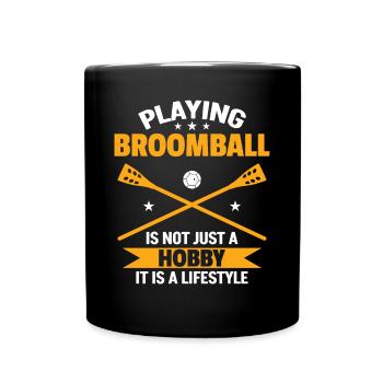 Playing Broomball Sport Broomball Player - Full Colour Mug - black - Front