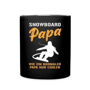 Snowboard Papa – Extra Cool - Tasse einfarbig - Schwarz - Vorne