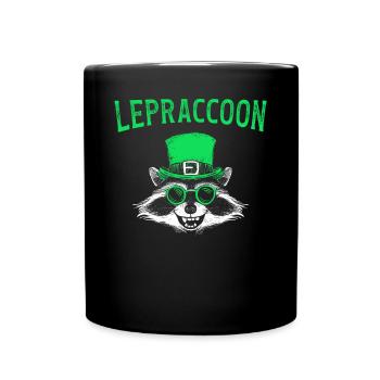 Lepraccoon Funny Irisch Saint Patrick Kobold - Tasse einfarbig - Schwarz - Vorne