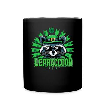 Lepraccoon Irisch Kobold Waschbär Saint Patrick - Tasse einfarbig - Schwarz - Vorne