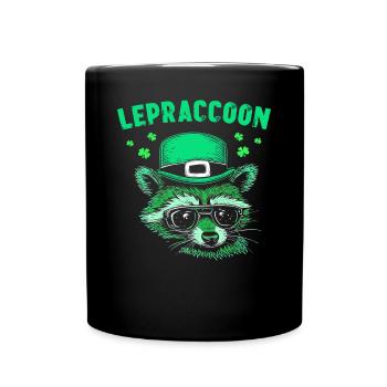 Lepraccoon Kobold Irisch Waschbär Saint Patrick - Tasse einfarbig - Schwarz - Vorne