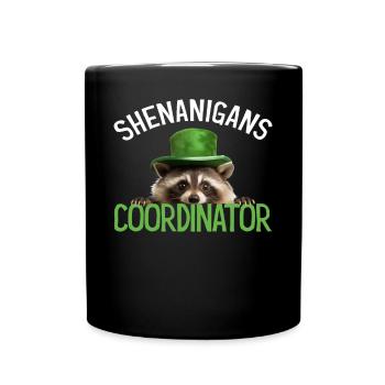 Shenanigans Coordinator Cute Raccoon Funny - Full Colour Mug - black - Front
