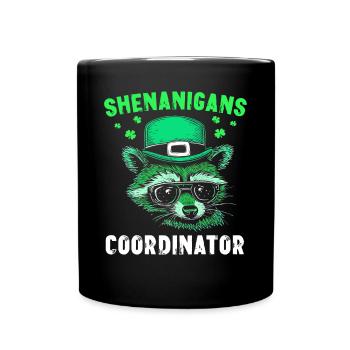 Shenanigans Coordinator Cute Raccoon Funny - Full Colour Mug - black - Front