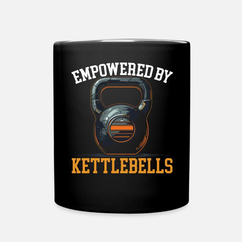 Kettlebell Workout Fitness Journey Bodybuilder - Tasse einfarbig - Schwarz