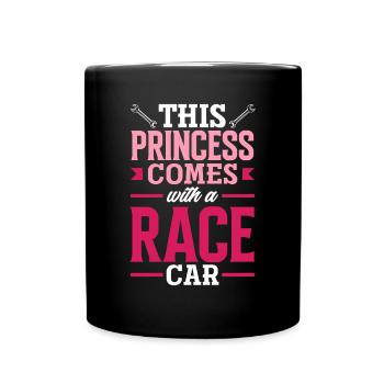 Lustiges Autorennen Auto Rennen Geschenk - Tasse einfarbig - Schwarz - Vorne