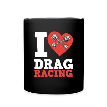 Lustiges Autorennen Auto Rennen Geschenk - Tasse einfarbig - Schwarz - Vorne