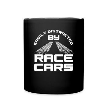 Lustiges Autorennen Auto Rennen Geschenk - Tasse einfarbig - Schwarz - Vorne
