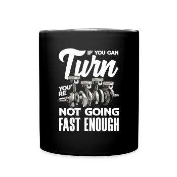 Lustiges Autorennen Auto Rennen Geschenk - Tasse einfarbig - Schwarz - Vorne