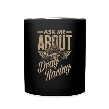 Lustiges Autorennen Auto Rennen Geschenk - Tasse einfarbig - Schwarz - Vorne