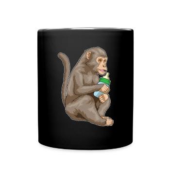 Monkey Baby Bottle - Full Colour Mug - black - Front