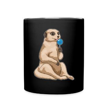 Erdmännchen Lutscher - Tasse einfarbig - Schwarz - Vorne