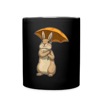 Bunny Umbrella - Full Colour Mug - black - Front