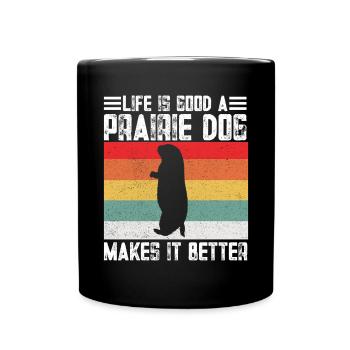 Funny Prairie - Chien amant drôle de rongeur - Mug uni - noir - Devant