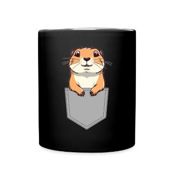 Funny Prairie - Chien amant drôle de rongeur - Mug uni - noir - Devant